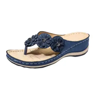 Women Fashion Casual Three-Flower Thick-Sole Flip-Flops Slippers