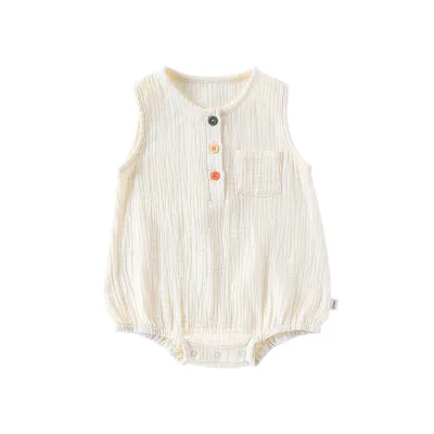 Baby Boys Girls Fashion Casual Summer Sleeveless Breathable Cotton Rompers
