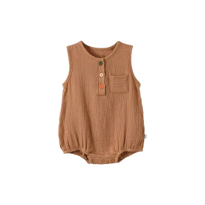 Baby Boys Girls Fashion Casual Summer Sleeveless Breathable Cotton Rompers