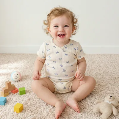 Kids Baby GirlS Fashion Cute Summer Printed Short-Sleeve Rompers