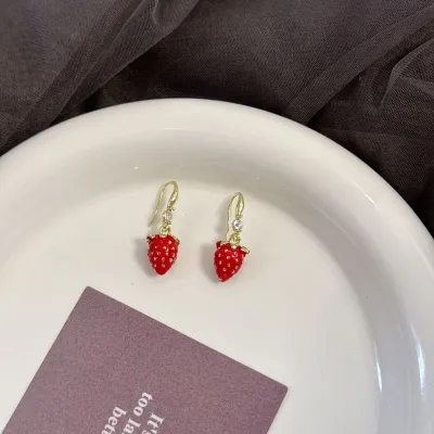 Women Fashion Cute Creative Fruit Strawberry Earrings