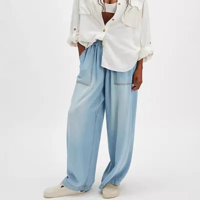 Women Fashion Loose Wide Leg Jeans