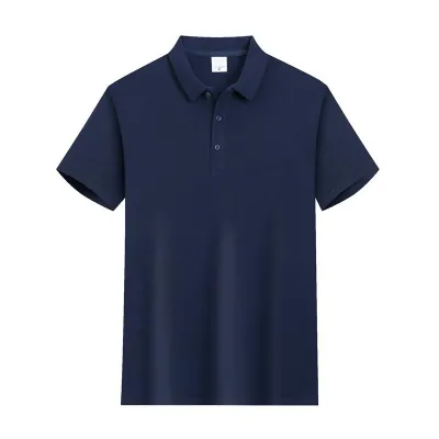 Custom Solid Color Cotton Lapel Short Sleeve Shirt for Men Loose Fit