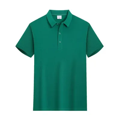 Custom Solid Color Cotton Lapel Short Sleeve Shirt for Men Loose Fit