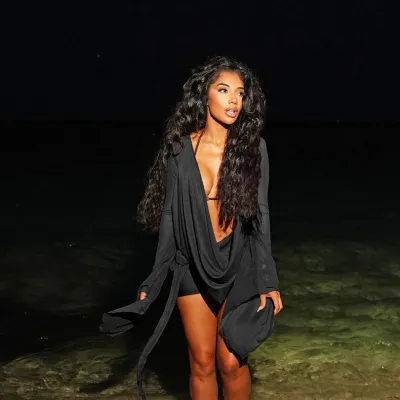 Women Sexy Mesh Cowl Neck Long Sleeve Backless Mini Dress