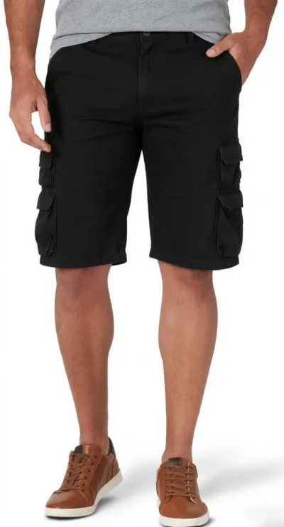 Men's Summer Solid Color Quick-Drying Cotton Shorts with Multiple Pockets