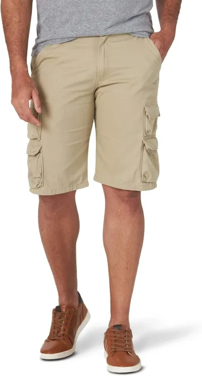 Men's Summer Solid Color Quick-Drying Cotton Shorts with Multiple Pockets