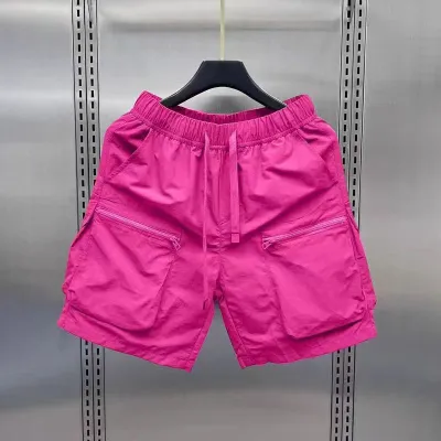 Men's Fashion Casual Summer Solid Color Thin Loose Quick-Drying Pockets Cargo Shorts