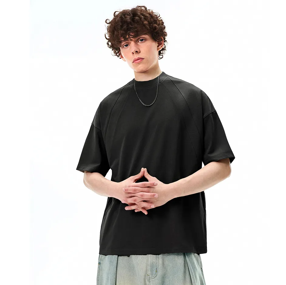Men's Fashion Casual Spring Summer Solid Color Short Sleeve Cotton T-Shirt