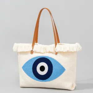 Women Fashion Casual Boho Embroidered Canvas Tote Bag
