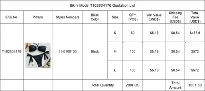 Separate Quotation Bikini Model T102604176