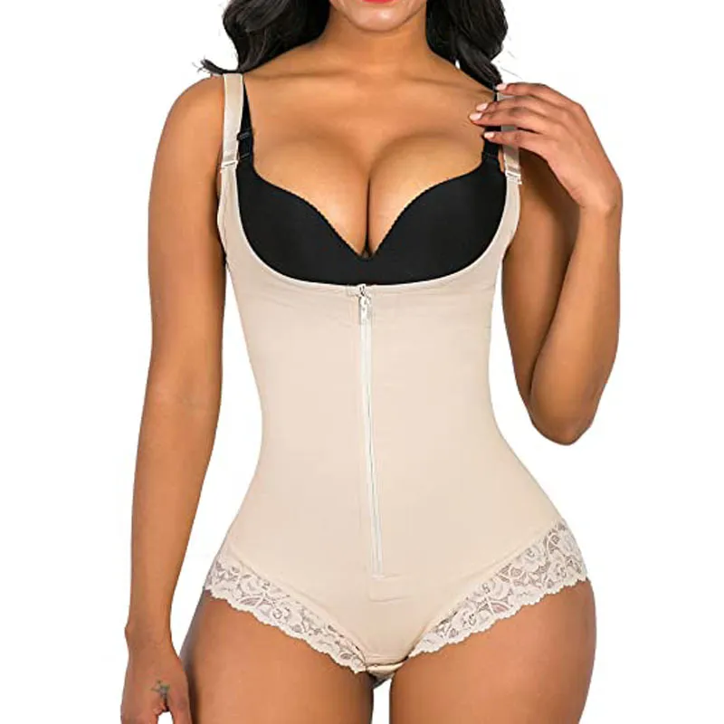 Women Fashion Solid Color Corset Abdominal Hip-Lifting Tights Bodysuit Shapewear