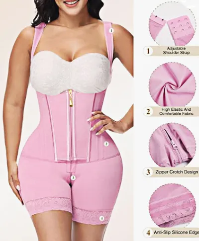 Women Fashion Solid Color Steel Bones Thick Sleeveless Bodysuit Shapewear