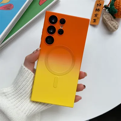 Samsung Color Block Magnetic Soft Anti-Fingerprint Phone Case