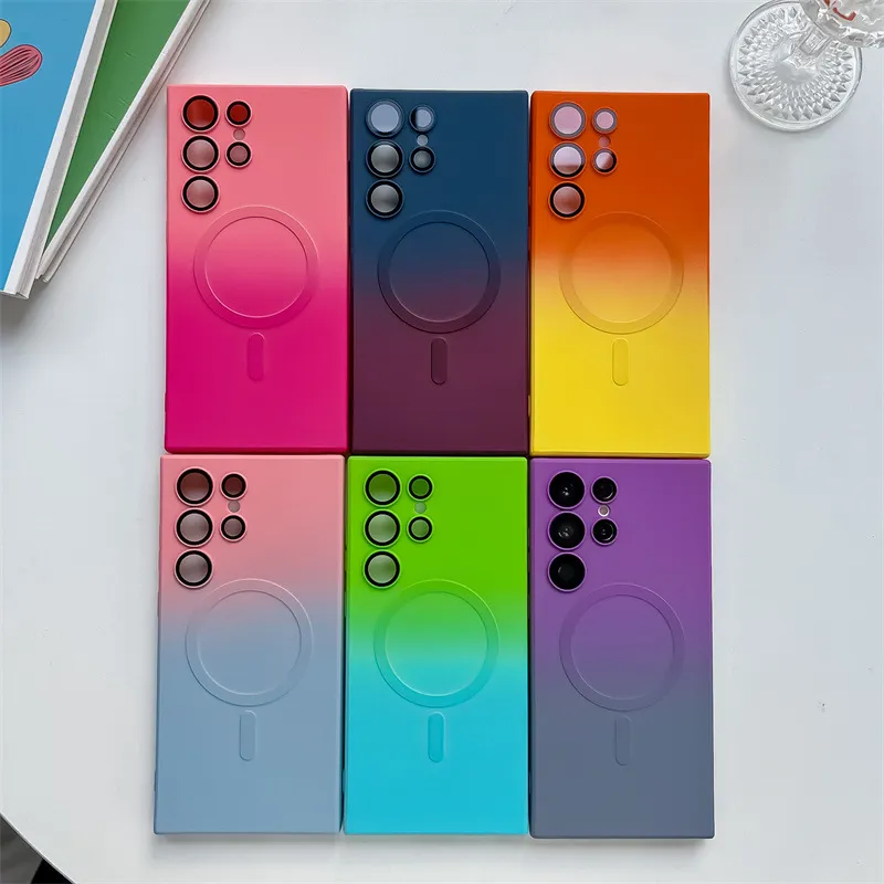 Samsung Color Block Magnetic Soft Anti-Fingerprint Phone Case