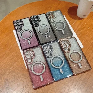 Samsung Electroplated Magnetic Edge Drill Gradient Glitter Phone Case Protective Case
