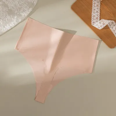 Women Sexy High Waist Solid Color Seamless Thong
