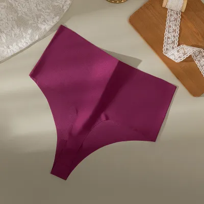 Women Sexy High Waist Solid Color Seamless Thong