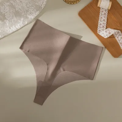 Women Sexy High Waist Solid Color Seamless Thong