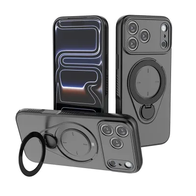 Fashion Solid Color Magnetic Skin-Absorbing Bracket Drop-Resistant Iphone Case
