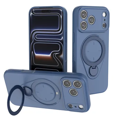 Fashion Solid Color Magnetic Skin-Absorbing Bracket Drop-Resistant Iphone Case