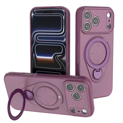 Fashion Solid Color Magnetic Skin-Absorbing Bracket Drop-Resistant Iphone Case