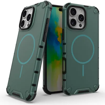Fashion Simple Solid Color Magnetic Drop-Resistant TPU Semi-Transparent Phone Case