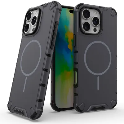 Fashion Simple Solid Color Magnetic Drop-Resistant TPU Semi-Transparent Phone Case