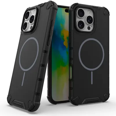 Fashion Simple Solid Color Magnetic Drop-Resistant TPU Semi-Transparent Phone Case