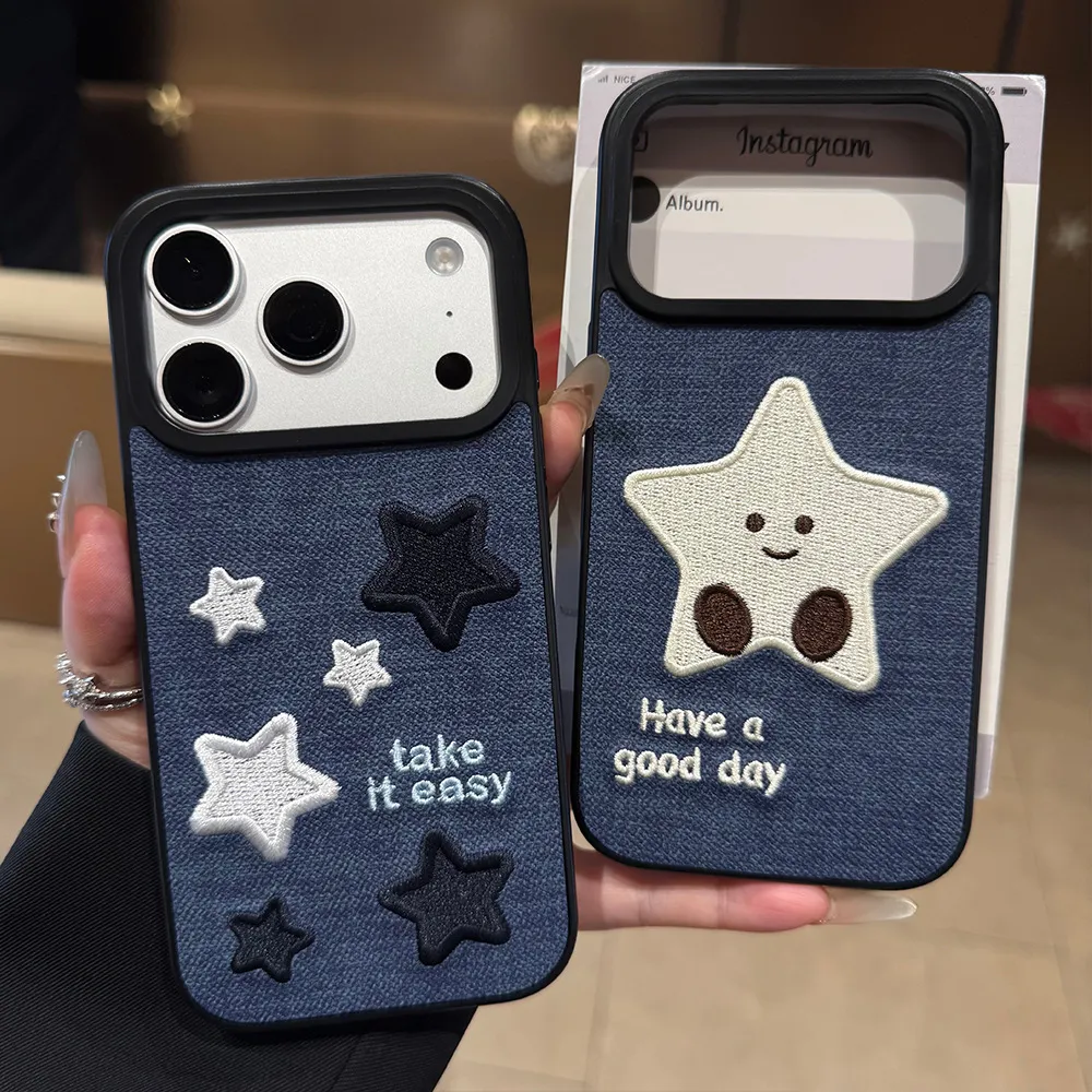 Fashion Star Embroidered Drop-Resistant PC Protective Case