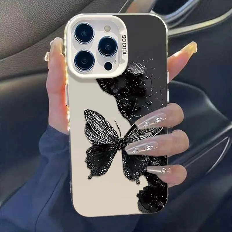 Fashion Dark Butterfly Printed TPU Hard Shell Iphone Case