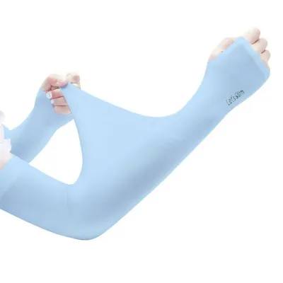Fashion Summer Solid Color Ice Silk Sun Protection Sleeves