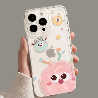 Cartoon Three Briquettes Anti-Fall Transparent Silicone Iphone Case