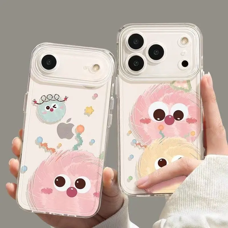 Cartoon Three Briquettes Anti-Fall Transparent Silicone Iphone Case