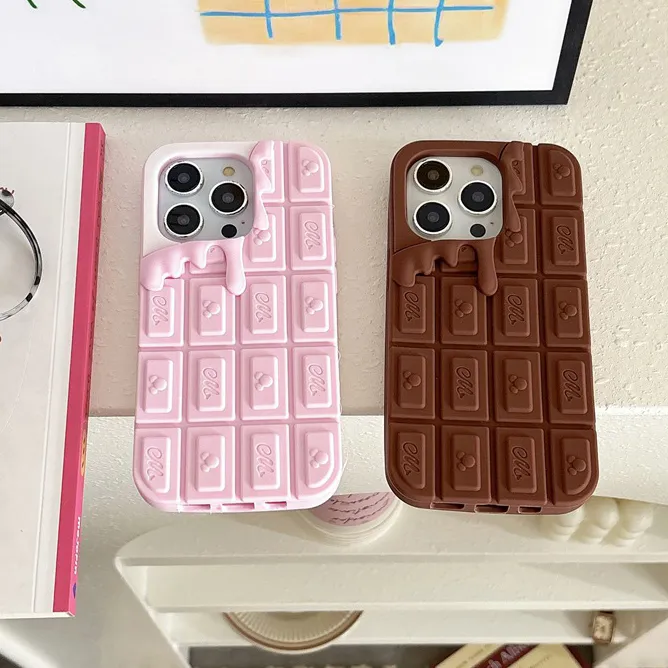 Cartoon Cream Melting Chocolate Silicone Phone Case with All-Inclusive Drop Protection