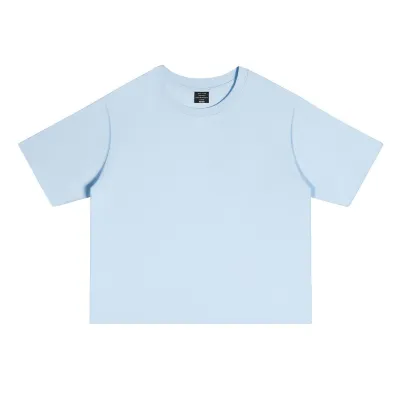 Men's Casual Loose Fit Cotton Short Sleeve T-Shirt Summer Solid Color Round Neck