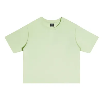 Men's Casual Loose Fit Cotton Short Sleeve T-Shirt Summer Solid Color Round Neck