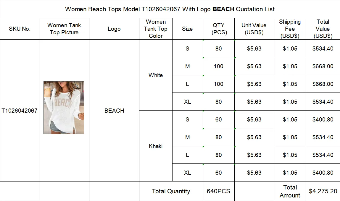 Separate Quotation Women Beach Tops Model T1026042067 With Logo BEACH