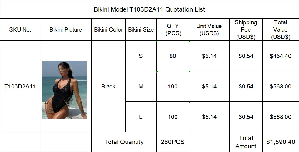 Separate Quotation Women Bikini Model T103D2A11