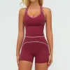 7028 Vest 7028 Shorts-Cherry Red