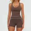 7028 Vest 7028 Shorts-Deep Crafted Brown