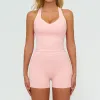 7028 Vest 7028 Shorts-Peach Pink