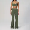 7028 Bra 7028-2 Wide-Leg Pants-Smoke Moss Green