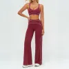 7028 Bra 7028-2 Wide-Leg Pants-Cherry Red