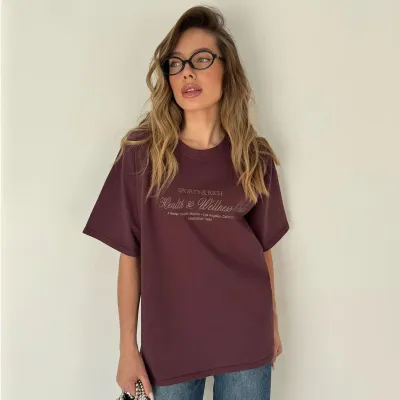 Camiseta de manga corta estampada informal para mujer