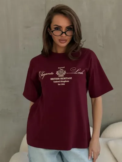 Women Fashion Casual Letter Printed Short Sleeve Loose T-Shirt