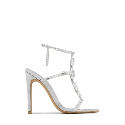 Women Fashion Sexy Rhinestone Pointed-Toe High-Heeled Shoes