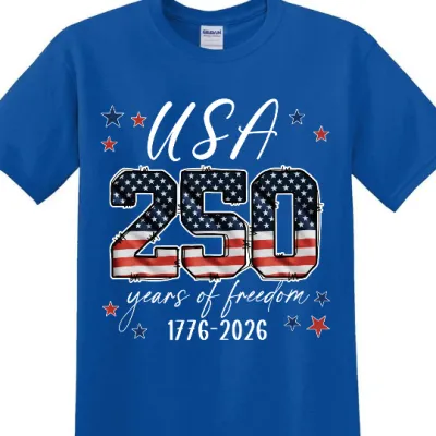 Men Fashion Casual Independence Day Printed Artistic Retro Short-Sleeve T-Shirt