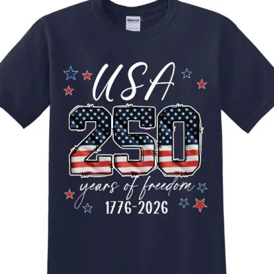 Men Fashion Casual Independence Day Printed Artistic Retro Short-Sleeve T-Shirt
