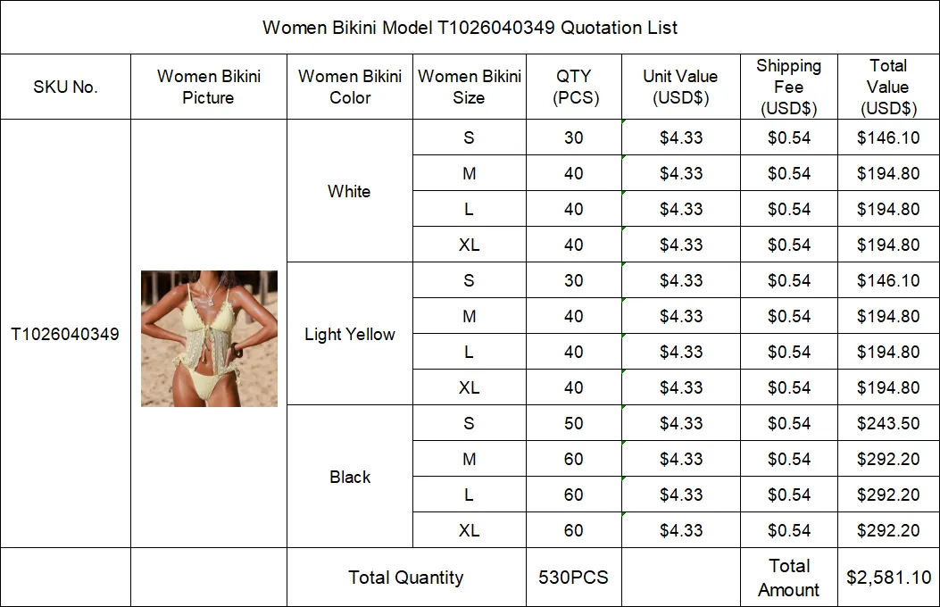 Separate Quotation Women Bikini Model T1026040349